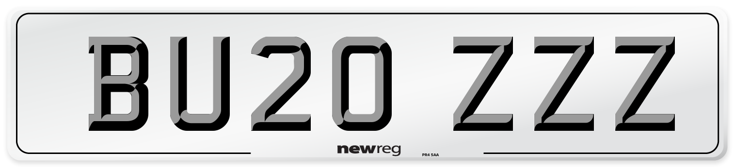 BU20 ZZZ Number Plate from New Reg